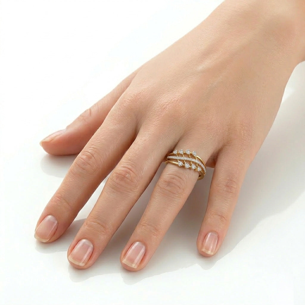 Diamond Laurel Leaf Vine Ring