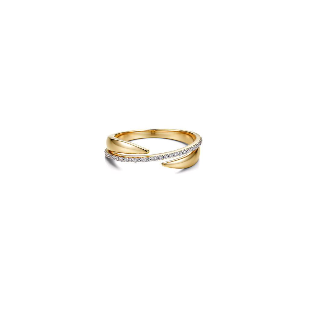 Diamond Bypass Petal Ring