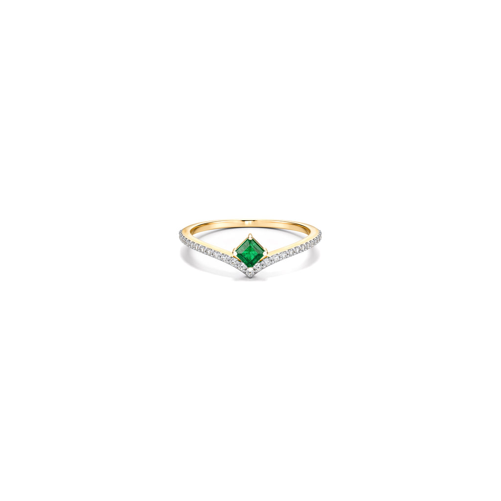 Emerald Princess Chevron Ring