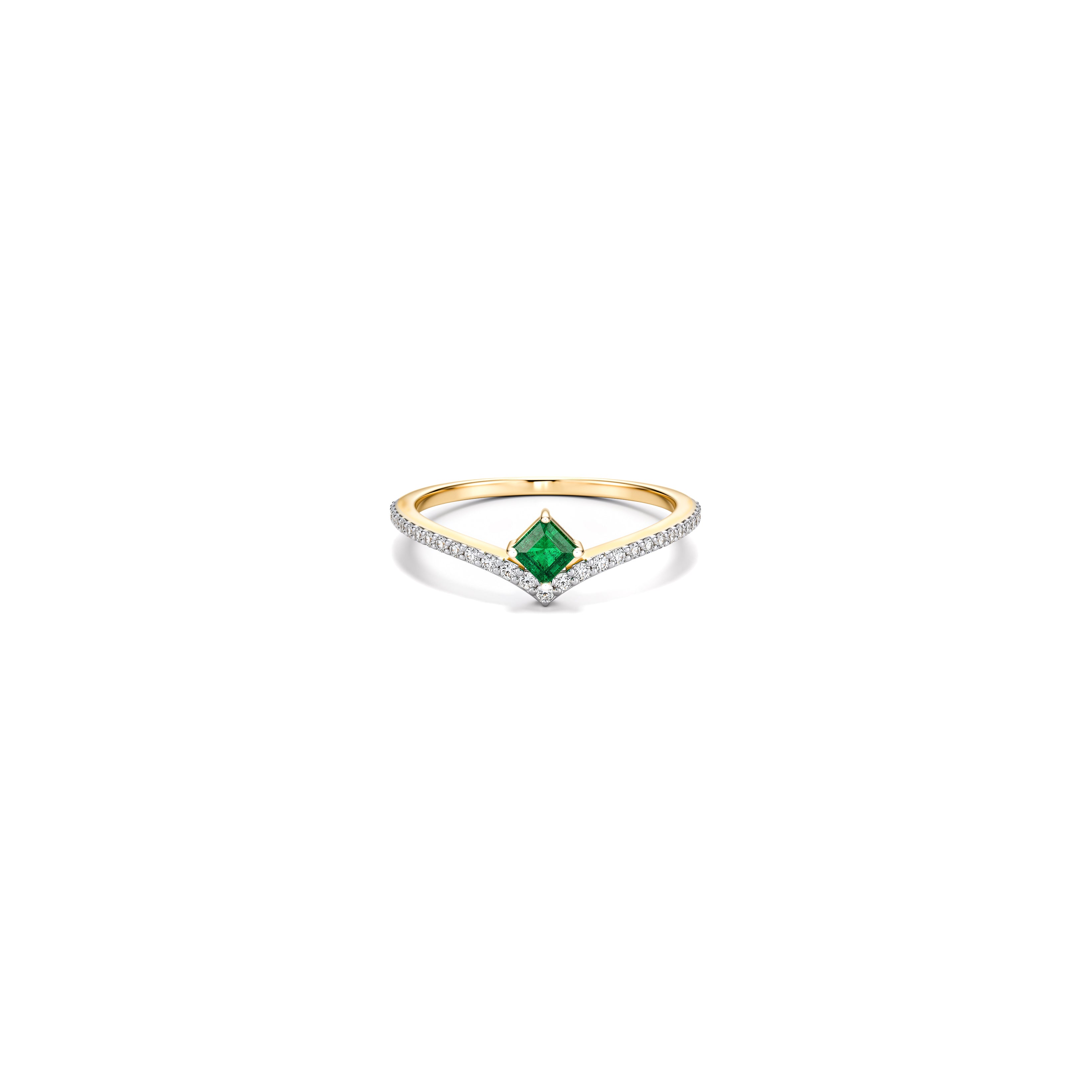 Emerald Princess Chevron Ring