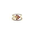 Ruby Arrow Multi-Band Ring