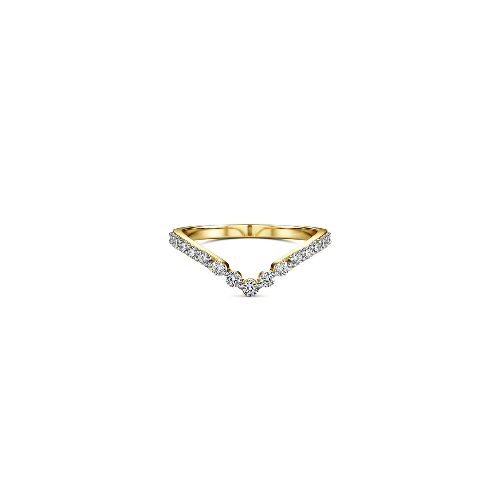 Diamond Chevron Wishbone Ring