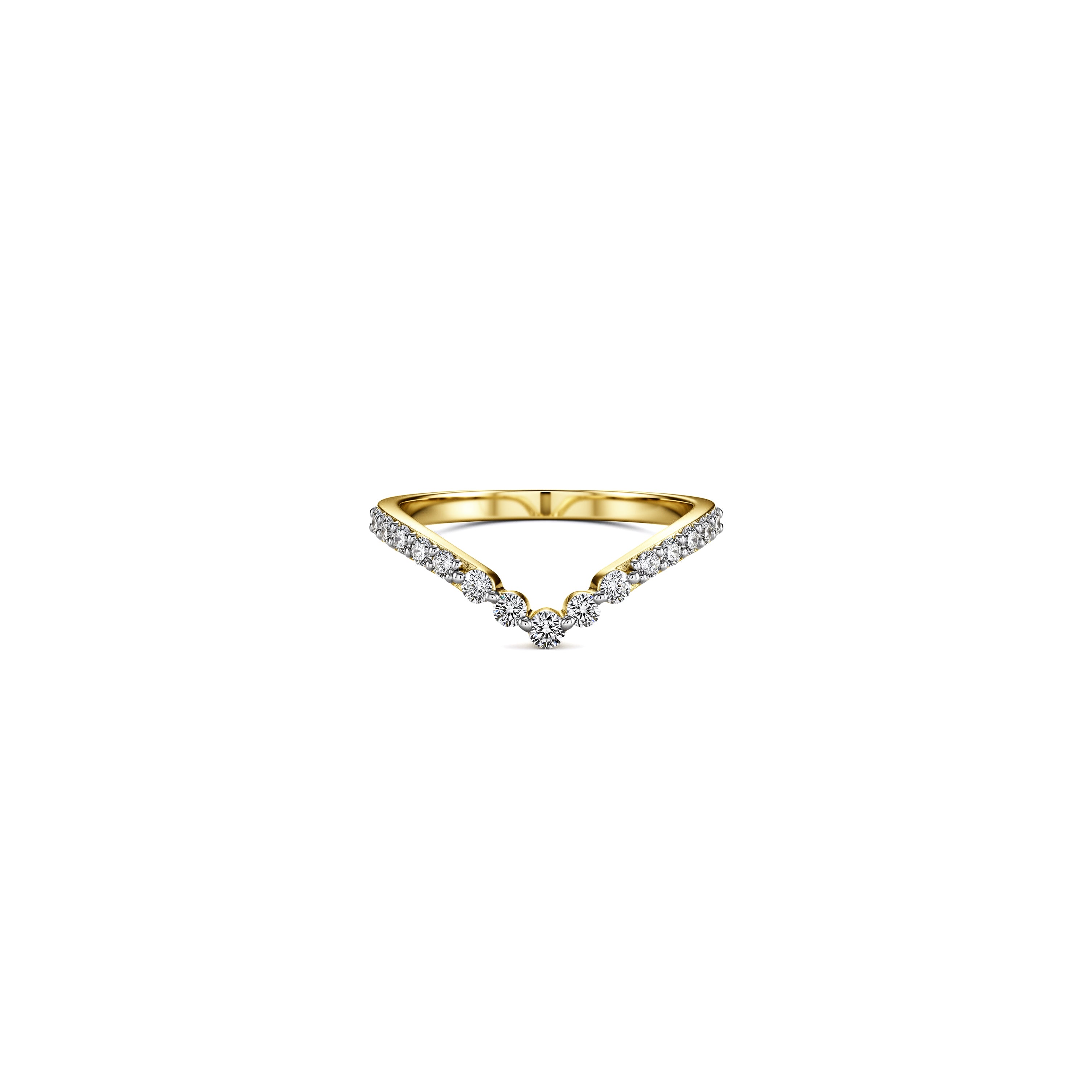 Diamond Chevron Wishbone Ring